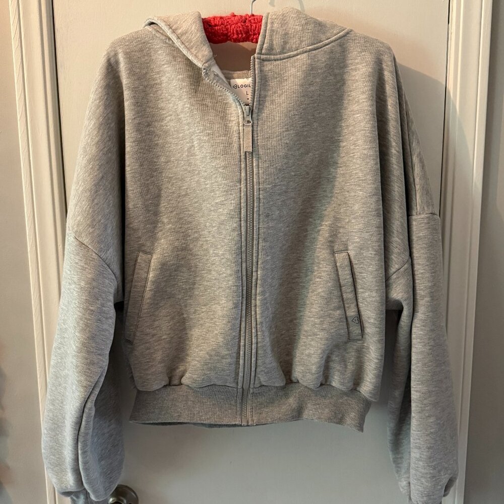 Stylish Gray Women's Bomber Jacket